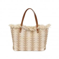 Fashionable tassel beach straw bag