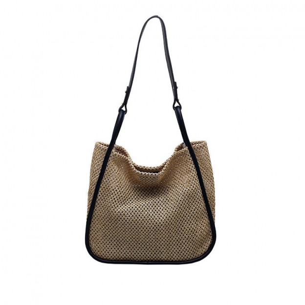 High quality vintage textured beach straw bag