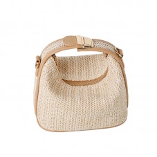 Fashionable small knitted beach straw bag
